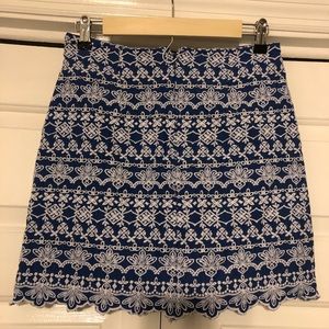 LOFT Embroidered Skirt